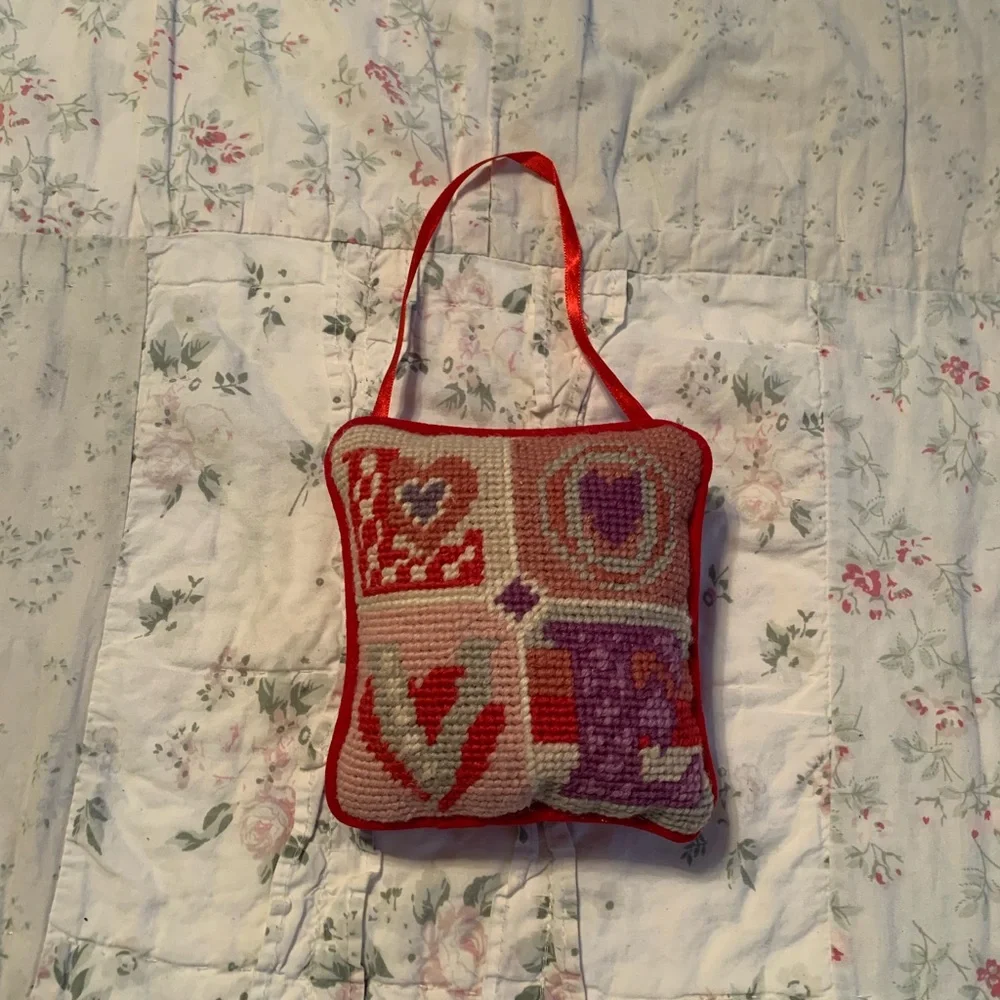 Needlepoint Mini Heart Pillow